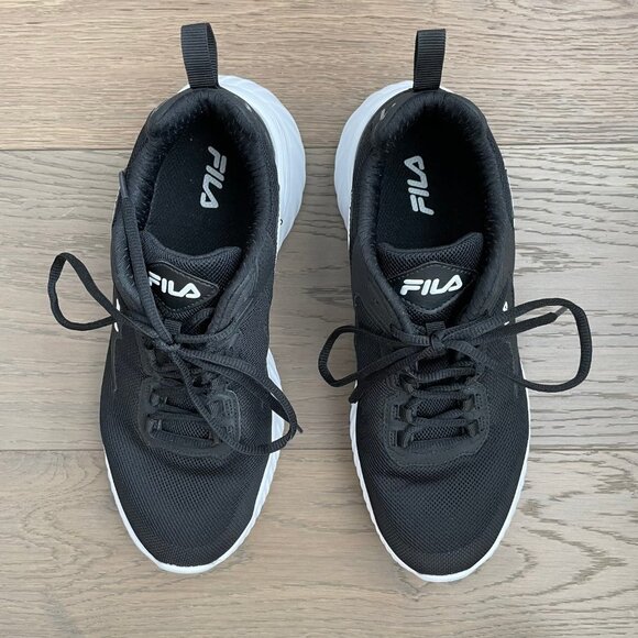 Fila Trazoros Energized 2 Athletic Lo Cut Lace Up Sneakers Black + White Sz 9 - Picture 4 of 11